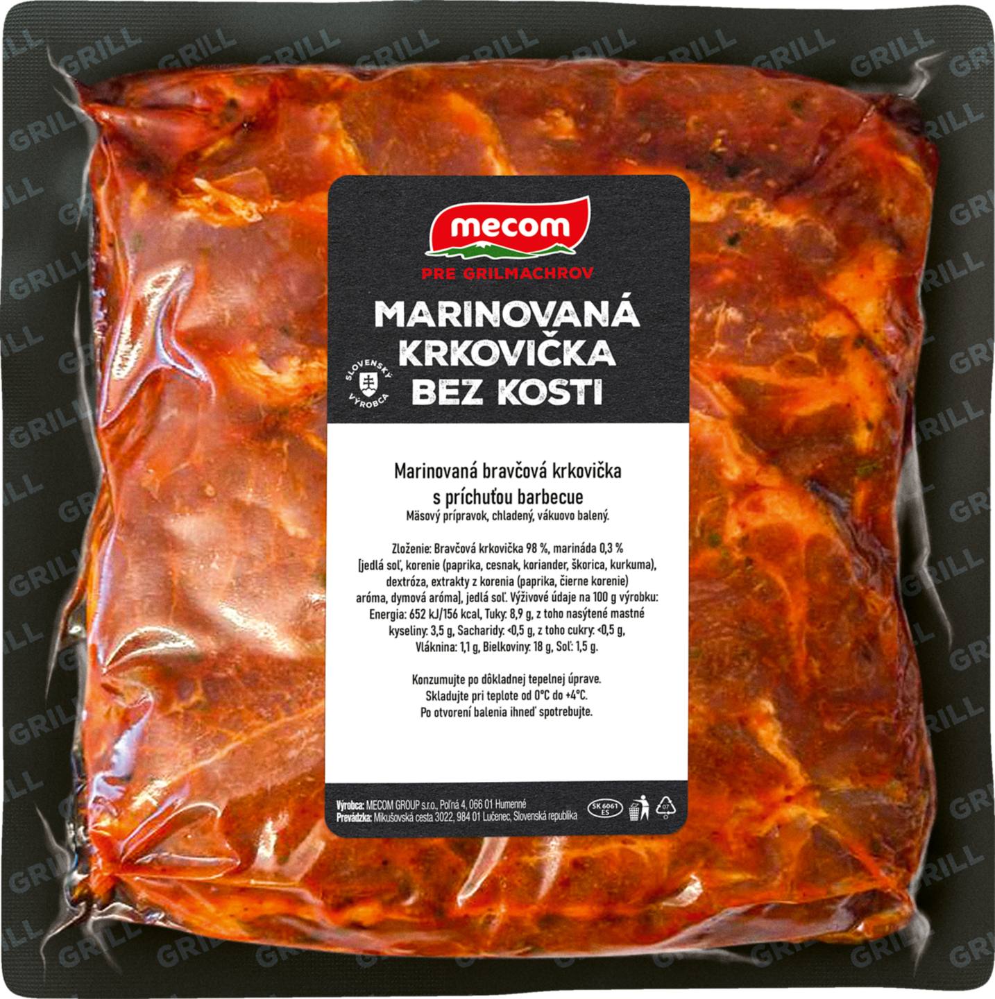 Bravčová krkovička v marináde, príchuť BBQ plátky