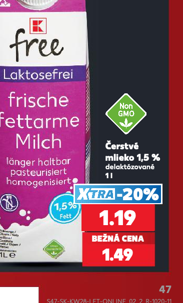 Čerstvé mlieko 1,5 %