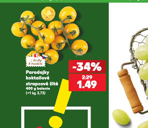 Paradajky koktailové strapcové žlté