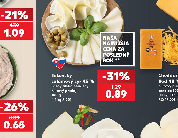 Tekovský salámový syr 45 %
