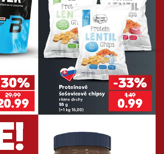 Proteínové šošovicové chipsy