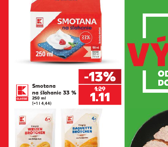 Smotana na šľahanie 33 %