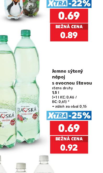 Jemne sýtený nápoj s ovocnou šťavou