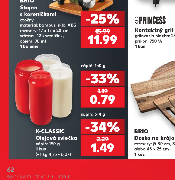 K-CLASSIC Olejová sviečka
