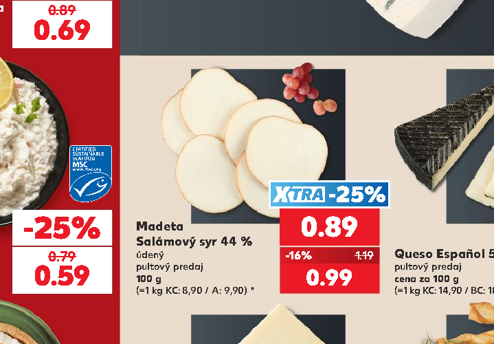 Madeta Salámový syr 44 %