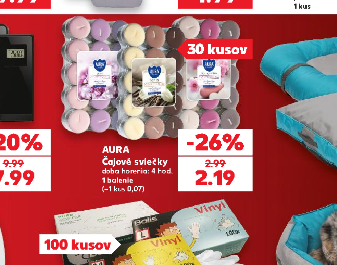 AURA Čajové sviečky