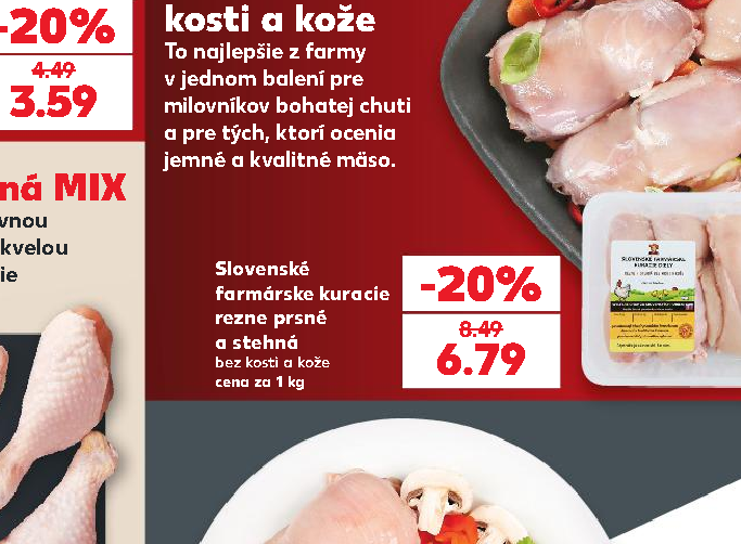 Slovenské farmárske kuracie rezne prsné a stehná