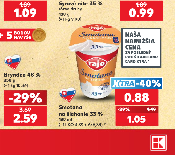 Smotana na šľahanie 33 %