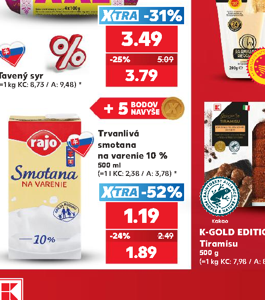 Trvanlivá smotana na varenie 10 %