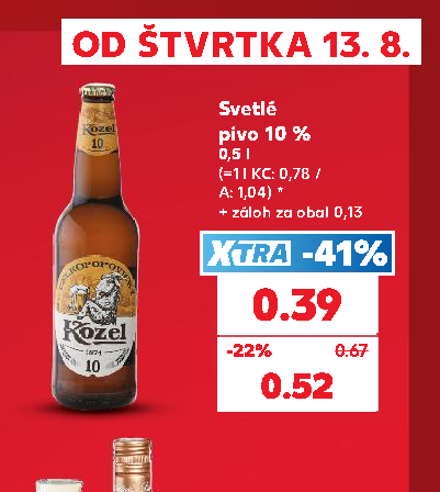 Svetlé pivo 10 %