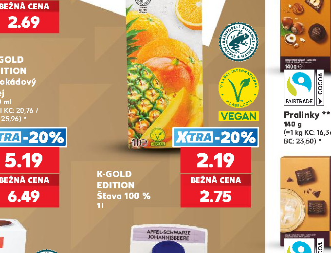 K-GOLD EDITION Šťava 100 %
