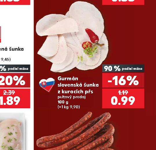 Gurmán slovenská šunka z kuracích pŕs