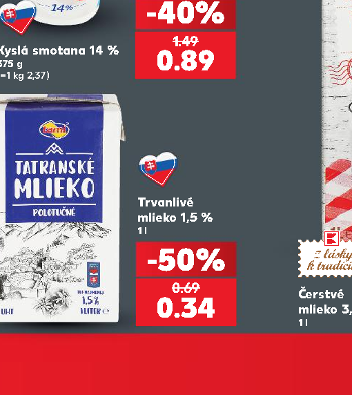Trvanlivé mlieko 1,5 %