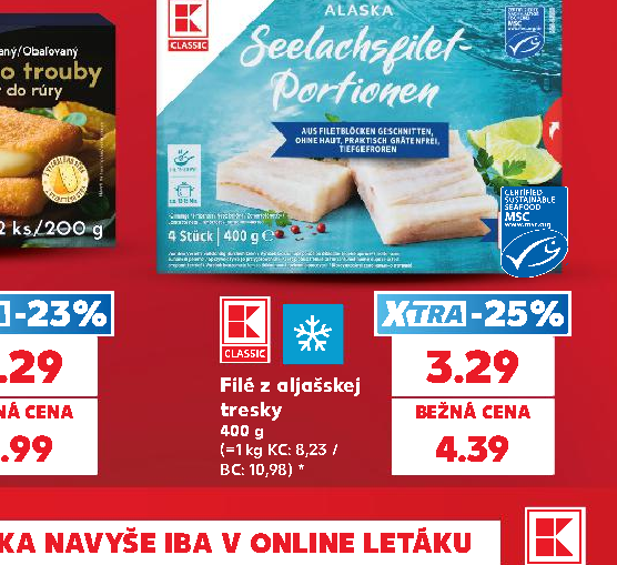 Filé z aljašskej tresky