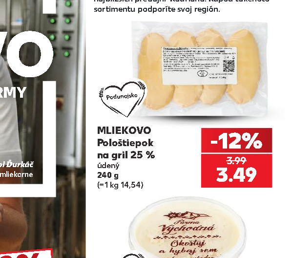 MLIEKOVO Pološtiepok na gril 25 %