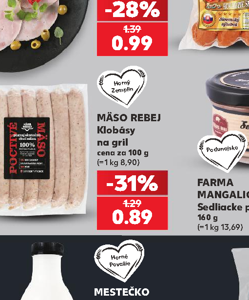 MÄSO REBEJ Klobásy na gril