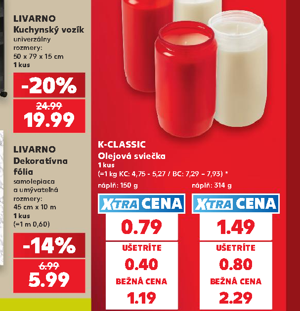 K-CLASSIC LIVARNO Olejová sviečka Dekoratívna