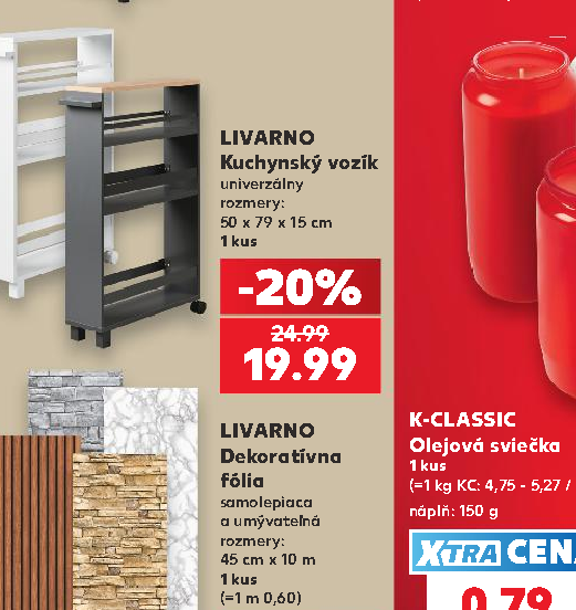 K-CLASSIC LIVARNO Olejová sviečka Dekoratívna fólia