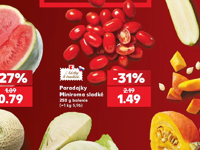 Paradajky Miniroma sladké