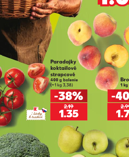 Paradajky koktailové strapcové 400 g balenie