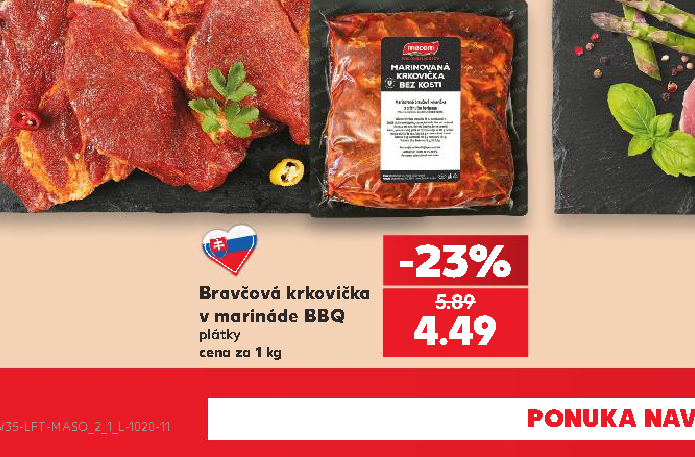 Bravčová krkovička v marináde BBQ