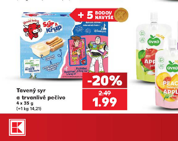 Tavený syr a trvanlivé pečivo