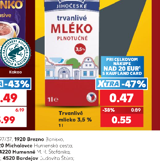 Trvanlivé mlieko 3,5 %