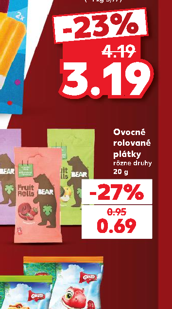Ovocné rolované plátky