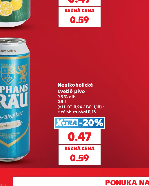 Nealkoholické svetlé pivo
