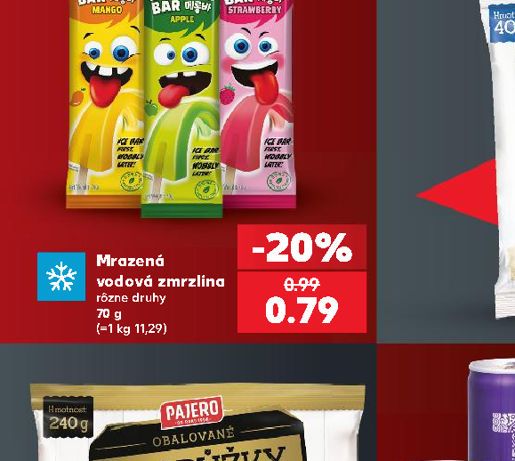 Mrazená vodová zmrzlina