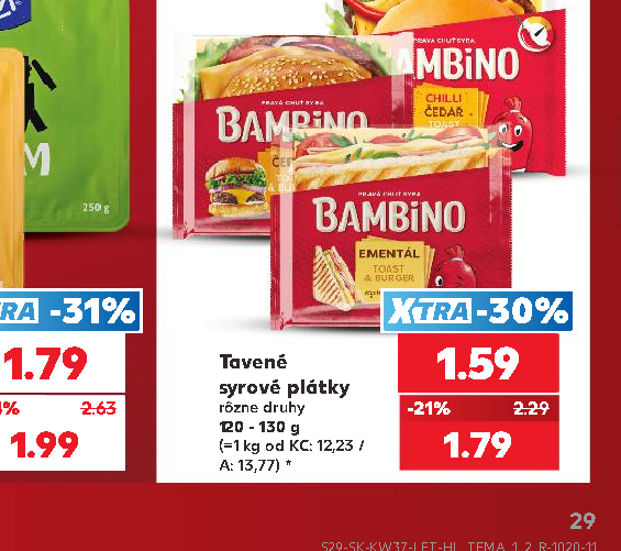 Tavené syrové plátky
