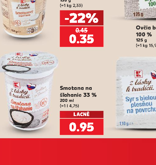 Smotana na šľahanie 33 %