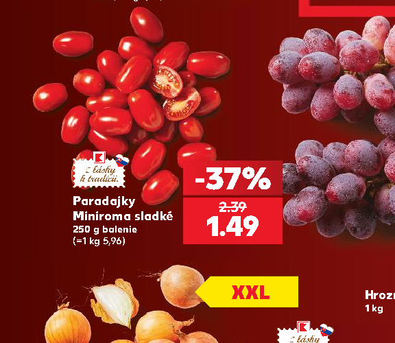 Paradajky Miniroma sladké