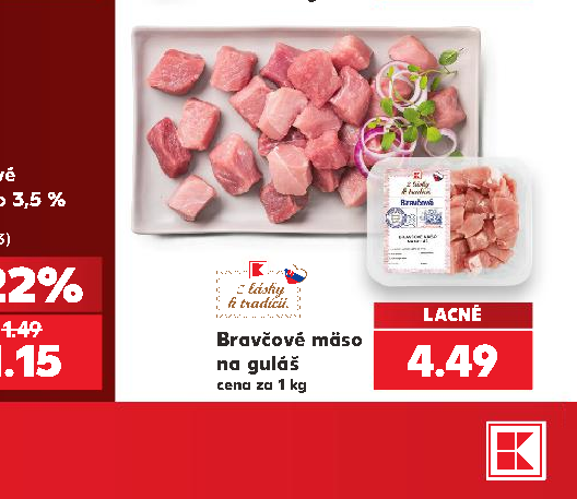 Bravčové mäso na guláš