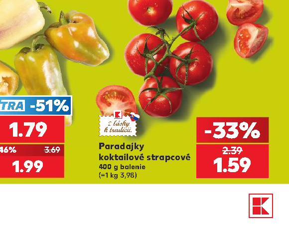 Paradajky koktailové strapcové