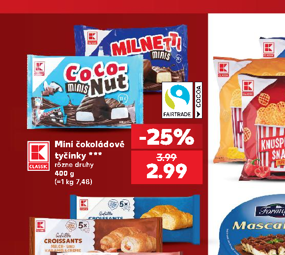 Mini čokoládové tyčinky ***