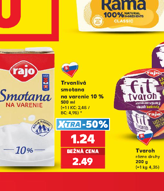 Trvanlivá smotana na varenie 10 %
