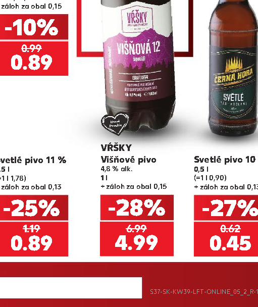 VŔŠKY Višňové pivo Svetlé pivo 10 %