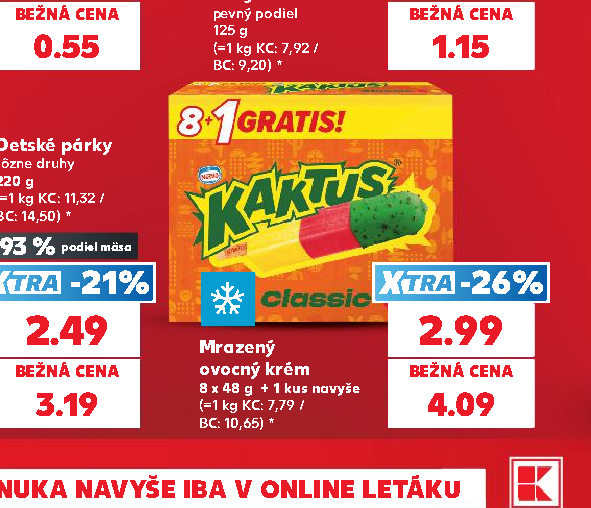 Mrazený ovocný krém