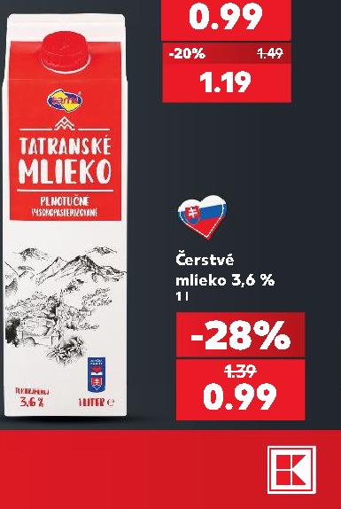 Čerstvé mlieko 3,6 %
