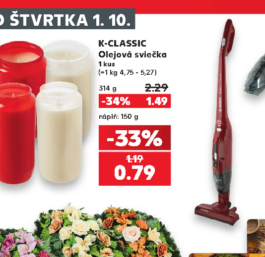 K-CLASSIC Olejová sviečka