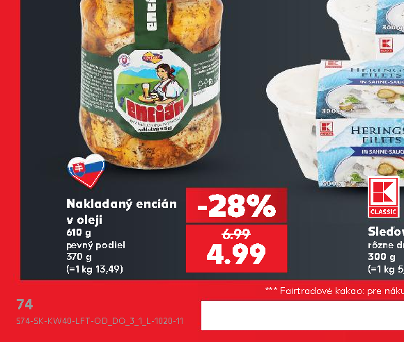 Nakladaný encián v oleji