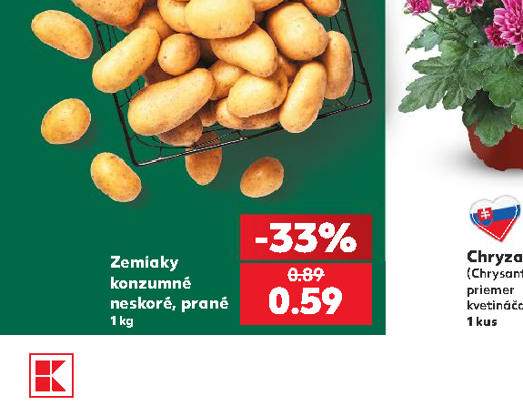Zemiaky konzumné neskoré, prané