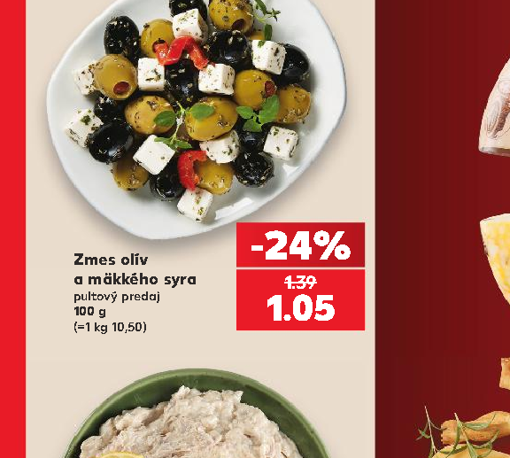 Zmes olív a mäkkého syra