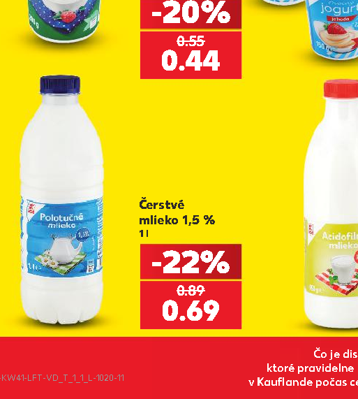 Čerstvé mlieko 1,5 %