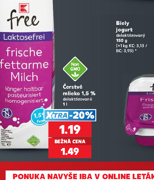 Čerstvé mlieko 1,5 %