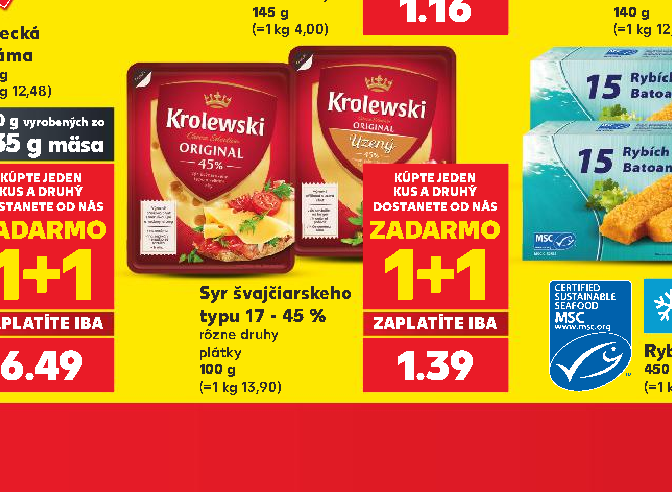 Syr švajčiarskeho typu 17 - 45 %