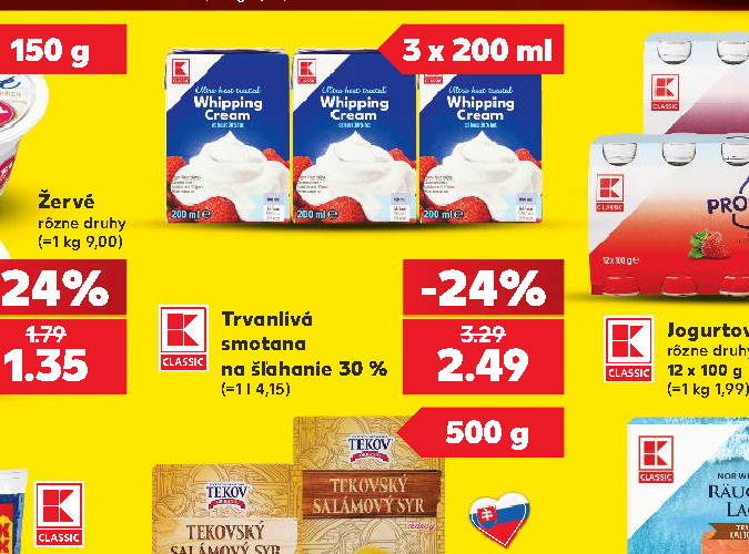 Trvanlivá smotana na šľahanie 30 %
