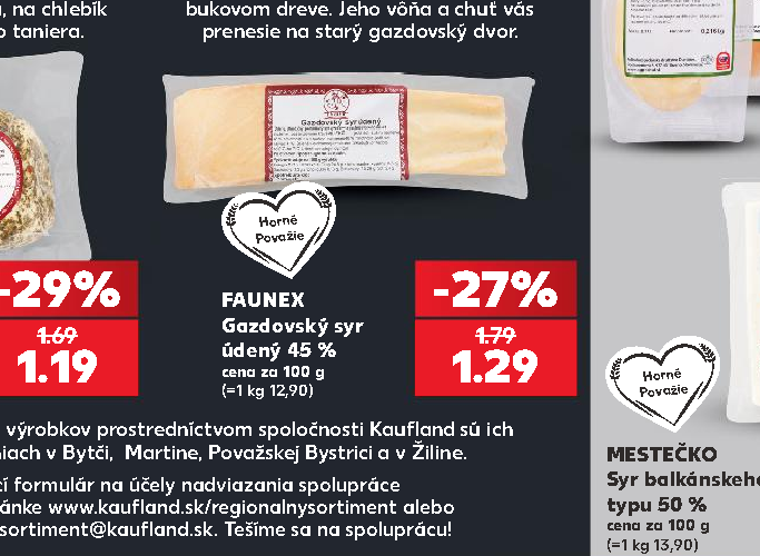 FAUNEX Gazdovský syr údený 45 %