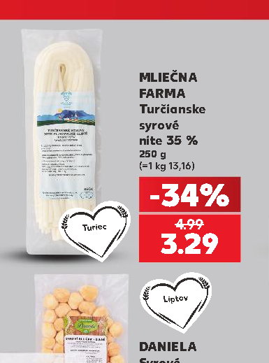 MLIEČNA FARMA Turčianske syrové nite 35 %